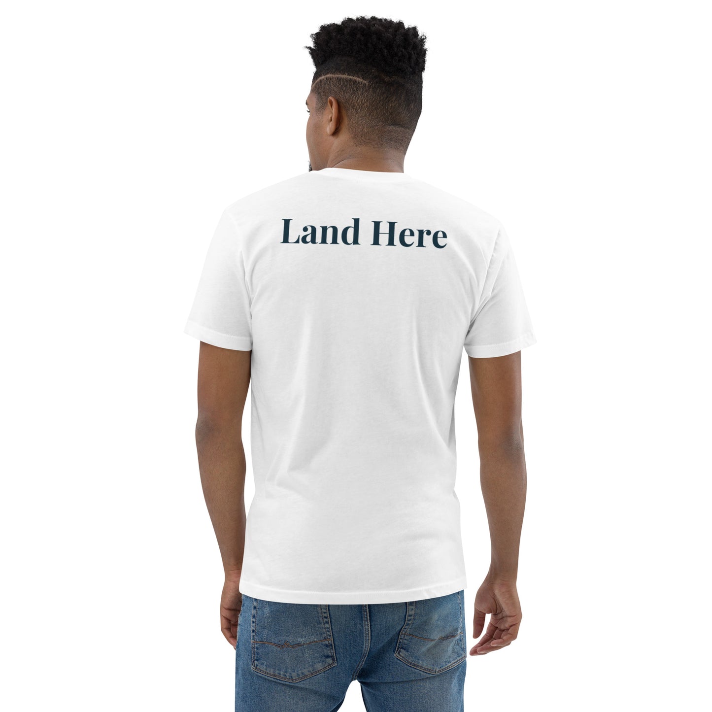 Land Here T (Small Classic Logo with "Land Here" on the back)